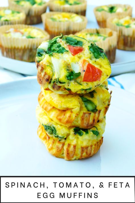 Feta Egg Muffins, Broccoli Cheese Quiche, Crustless Quiches, Healthy Easter Recipes, Tomato And Feta, Spinach Tomato, Freezable Meals, Mini Sweet Peppers, Chocolate Turtles