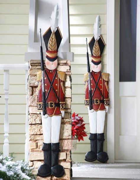 Amazon.com - Collections Etc - Metal Holiday Tin Soldier Wall Decoration........ cute Soldier Toys, Soldier Christmas, Outdoors Style, Tin Soldier, Christmas Tablescape, Christmas Porch Decor, Christmas Yard, Collections Etc, Outdoor Holiday Decor