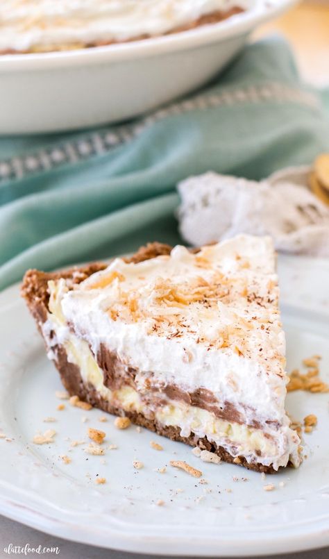 Chocolate Coconut Cream Pie, German Chocolate Pecan Pie, Chocolate Pie Filling, Whipped Cream Chocolate, Coconut Cream Pie Recipes, Coconut Pudding, Chocolate Pecan Pie, Coconut Pie, Chocolate Cream Pie