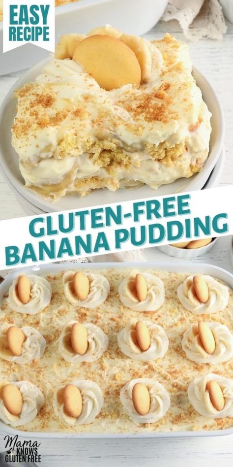 Few Ingredient Cake Recipes, Sugar Free Dessert Easy, Homemade Gluten Free Cake Recipes, Easy Gluten Free Summer Desserts, Banana Pudding Gluten Free, Gluten Free Picnic Desserts, Gluten Free Banana Dessert Recipes, Gluten Free Ice Box Cake, Gluten Free Pudding Desserts