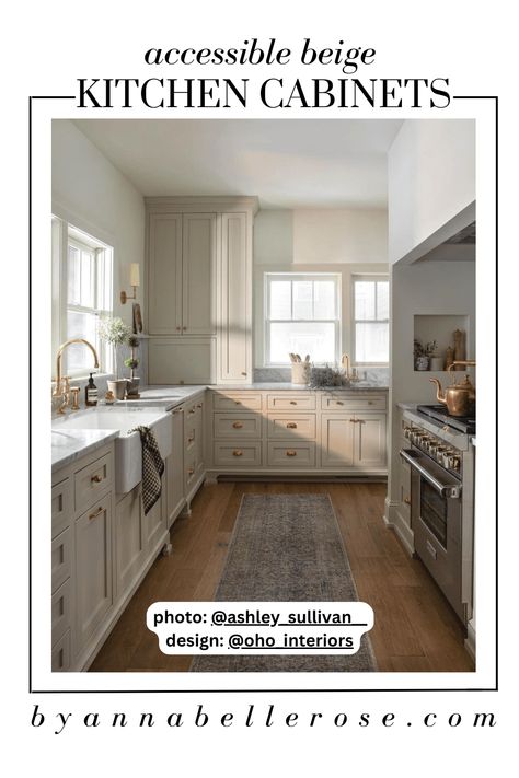 Why Accessible Beige Kitchen Cabinets Are the Ultimate Design Trend of the Year - By Annabelle Rose Accessible Beige Cabinet, Accessible Beige Cabinets Kitchen, Accessible Beige Kitchen Cabinets, Accessible Beige Kitchen, Accessible Beige Cabinets, Grey Kitchen Inspiration, Timeless Kitchen Cabinets, Cream Colored Kitchen Cabinets, Cabinet Color Ideas