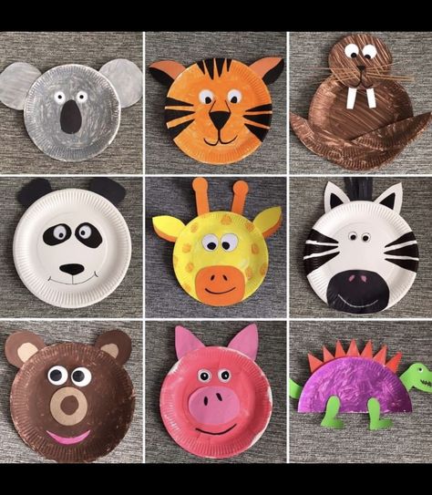 Animal Plates Craft, Paper Plate Animals Crafts, Safari Crafts For Toddlers, Animal Paper Plate Crafts, Summer School Crafts, Zoo Crafts, Zoo Animal Crafts, Paper Plate Animals, World Animal Day