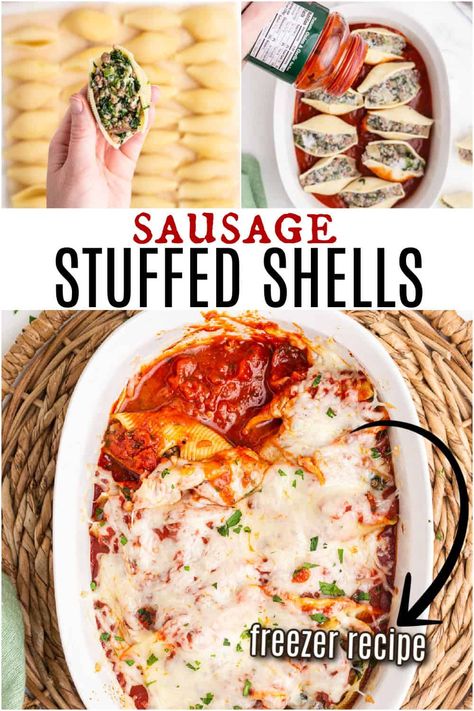 Stuffed Shells With Sausage, Sausage Stuffed Shells, Shell Pasta Recipes, Risotto Dishes, Stuffed Pasta, Shells Recipe, Pasta Shells, Best Casseroles, Stuffed Shells Recipe