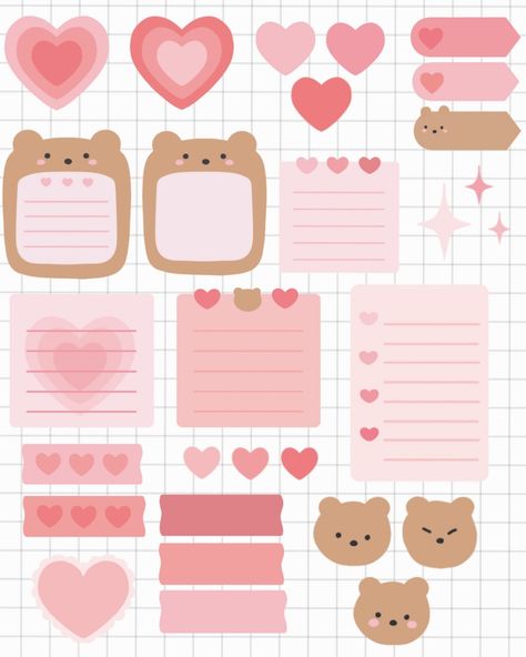 Free Printable Planner Stickers Kawaii, Ipad Notes, To Do Planner, Desain Buklet, Free Printable Planner Stickers, Stickers Kawaii, Journal Spreads, Bullet Journal Diy, Scrapbook Stickers Printable