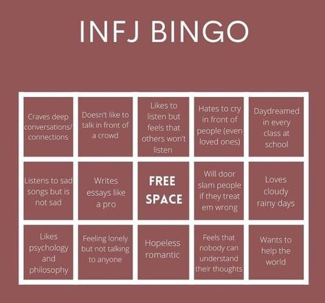 Infj Bingo, Infj Personality Facts, Infj Psychology, Infj Type, Infj Mbti, Infj Personality Type, Infj T, Infj Personality, Mbti Personality