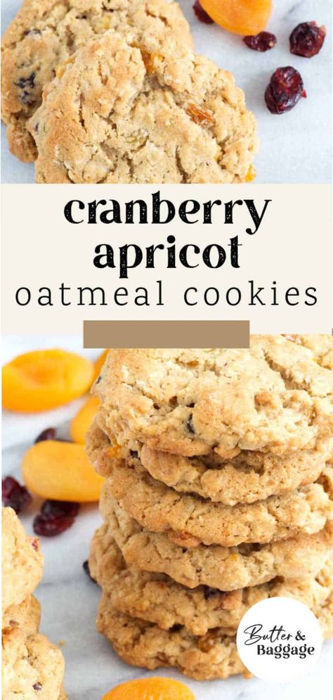 Recipe Using Dried Apricots, Apricot Cookies Recipe, Dried Apricot Recipes, Apricot Oatmeal, Dried Fruit Cookies, Chewy Oatmeal Cookie, Apricot Dessert, Oatmeal With Fruit, Apricot Recipes