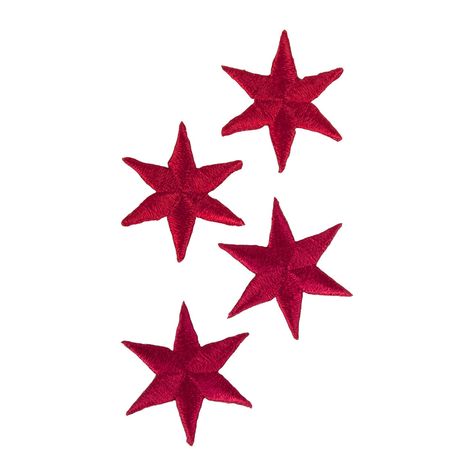 4 Pack of 1 inch Chicago Six-pointed Stars. Iron On Adhesive. Designed in our Wicker Park Studio. What is Transit Tees? Founded in 2001 by Tim Gillengerten, Transit Tees takes visuals from Chicago's metropolitan landscapes and transforms them into fashionable artwork, accessories, home goods and more. Transit Tees locally designs, fabricates and retails their signature brand online and at two storefronts in the Wicker Park and Andersonville neighborhoods. Items in stores are created in their des Great Chicago Fire, Wicker Park Chicago, 6 Point Star, Chicago Gifts, Chicago Flag, Scrapbook Printing, Red Patch, Cute Laptop Wallpaper, Red Stars