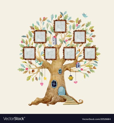 Family Trees Ideas For School, Family Tree Kids, Family Tree Ideas For Kids, Forest Tree House, Family Tree House, Family Tree Clipart, Family Tree For Kids, Family Tree Craft, Woodland Animals Theme