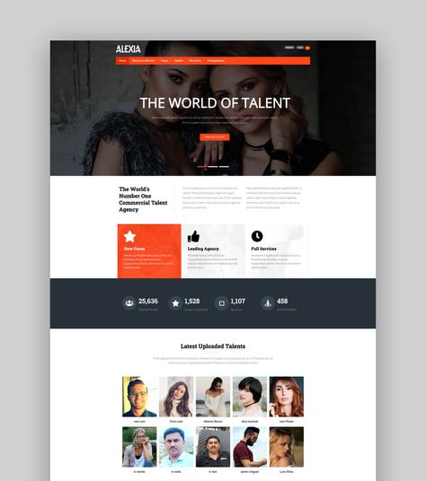 25 Best Model Agency WordPress Themes 2020 Agency Web Design, Fashion Agency, Modeling Agency, Agency Website, Fashion Themes, Grid Layouts, Talent Agency, Best Model, Wordpress Themes