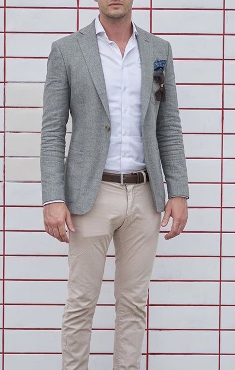 Mens Light Khaki Pants Outfit, Light Grey Sports Coat Outfit Men, Grey Blazer Men Outfit, Dark Grey Blazer Outfit Men, Gray Blazer Outfit Mens, Mumbai Morning, Grey Blazer Outfit Men, Heritage Workwear, Grey Blazer Outfit