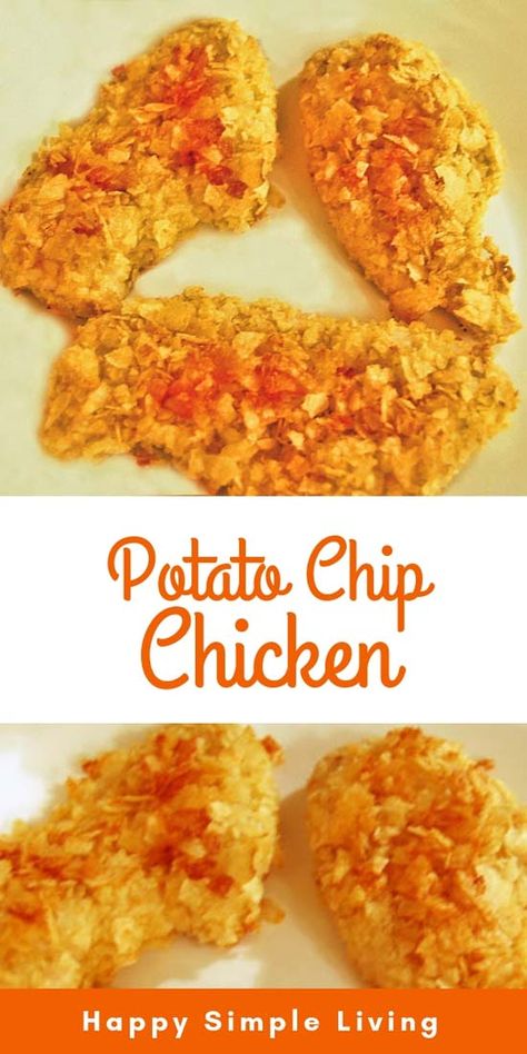 Chip Chicken, Potato Chip Chicken, Potato Chip Recipes, Crunchy Potatoes, Baked Chicken Recipes Easy, Chicken And Chips, Chicken Tenderloin Recipes, Easy Baked Chicken, Chicken Tender Recipes