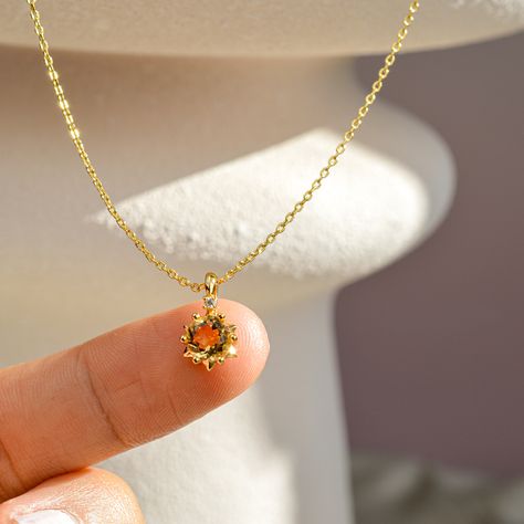 Bridal Wedding Jewellery, Pink Jewelry Box, Necklace Star, Sun Necklace, Citrine Necklace, Jewellery Gifts, Meaningful Jewelry, Birthstone Pendant, Pink Jewelry