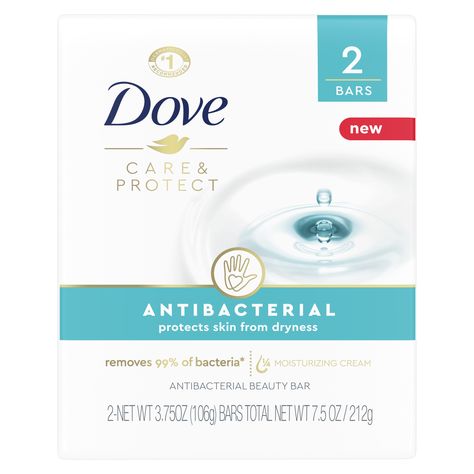 An antibacterial Beauty Bar that removes 99% of bacteria in seconds*, and moisturizes skin for hours. Dove Bar Soap, Antibacterial Body Wash, Dove Bar, Dove Beauty Bar, Dove Soap, Dove Beauty, Dove Body Wash, Gentle Skin Cleanser, Antibacterial Soap