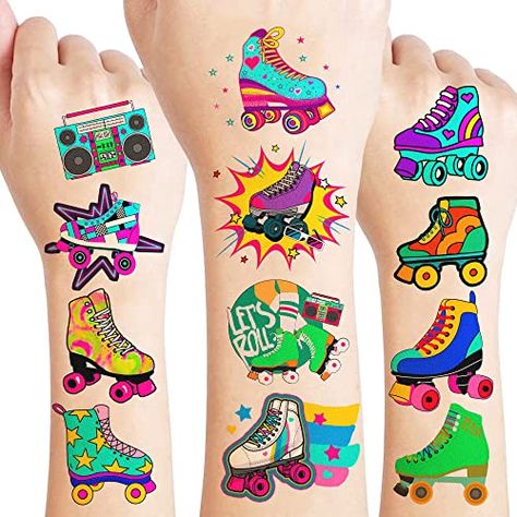 8 Sheets (96PCS) Roller Skate Temporary Tattoos 90s Disco Theme Birthday Party Decorations Supplies Favors Stickers For Kids Girls Boys Gifts Classroom School Prizes Rewards Check more at https://shop.vutha.net/8-sheets-96pcs-roller-skate-temporary-tattoos-90s-disco-theme-birthday-party-decorations-supplies-favors-stickers-for-kids-girls-boys-gifts-classroom-school-prizes-rewards/ Skate Party Decorations, Roller Rink Birthday Party, Roller Skating Party Favors, Roller Rink Birthday, Skate Party Favors, Roller Skate Birthday Party, Skate Birthday Party, Roller Skate Birthday, Skate Birthday