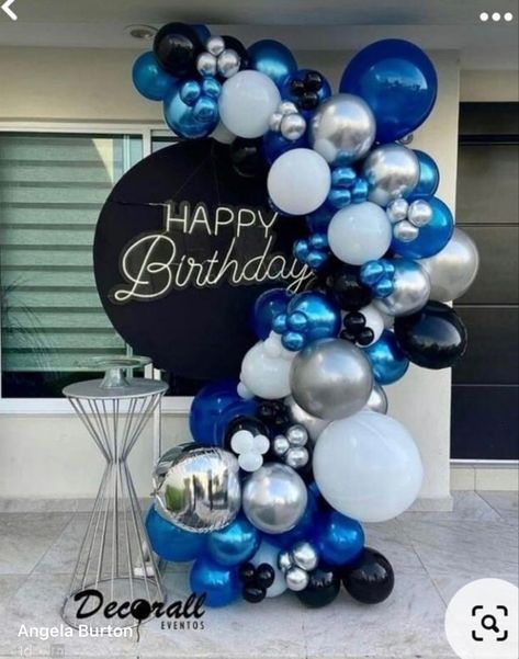 40th Birthday Party Decorations, Birthday Decorations For Men, Simple Birthday Decorations, Mens Birthday Party, Round Balloons, Birthday Party Theme Decorations, Birthday Balloon Decorations, Eid Al Adha Mubarak, 18th Birthday Party