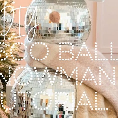 Mirror Ball Snowman, Christmas Disco Ball Decor, Disco Ball Snowman Diy, Disco Ball Wreath, Disco Ball Christmas Decor, Disco Snowman, Disco Ball Tree, Disco Ball Snowman, Disco Ball Christmas Tree