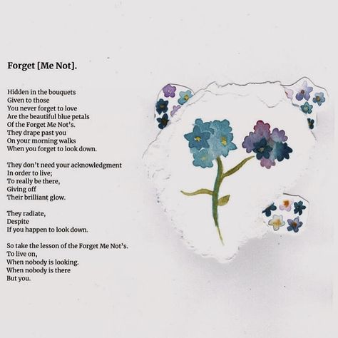 Forget Me Not Quotes, The Small Things In Life, Small Things In Life, Paint Flowers, Flower Preservation, Dont Forget Me, Deeper Meaning, Watercolour Illustration, The Small Things