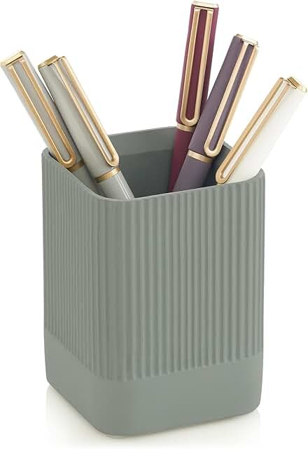 Amazon.com: Sage Green Room Decor Aesthetic Aesthetic Pen Holder, Green Room Decor Aesthetic, Sage Green Room Decor, Sage Green Room, College Desk, Green Room Decor, Desk Modern, Room Decor Aesthetic, Functional Desk