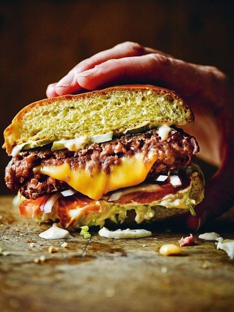 Jucy Lucy Burgers, Jucy Lucy, Byron Burger, Cheese Melting, Juicy Lucy, Pickle Slices, Beef Patty, Food Wallpaper, American Cheese