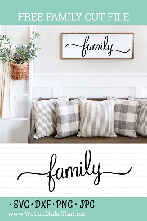 Free Family Cut files and Ideas - We Can Make That Family Pictures On Wall, Cricut Monogram, Weekend Crafts, Family Svg, Family Wall, Free Family, Svg For Cricut, Next Home, Stencil Diy