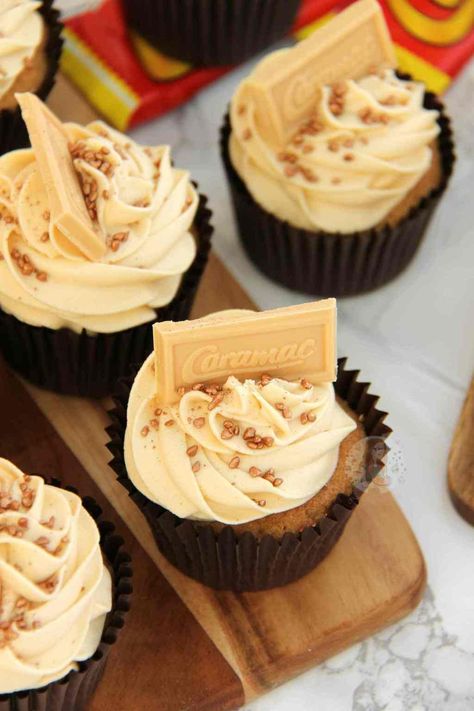 Caramac Cupcakes! - Jane's Patisserie Caramac Recipes, Jane Patisserie, Janes Patisserie, Tea Rooms, Cupcake Flavors, Cuisine Recipes, Baking Cupcakes, Birthday Food, Drip Cakes