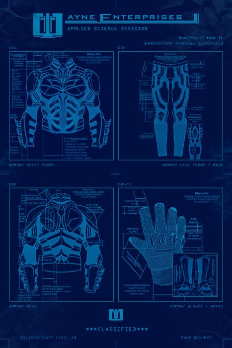 Top secret Bat suit blueprint. Armor Blueprint, Batman Blueprint, Bat Suit, Arkham City Batman, Batman Suit, Batman Cosplay, Batman Concept, Batman Armor, Batman Fan Art