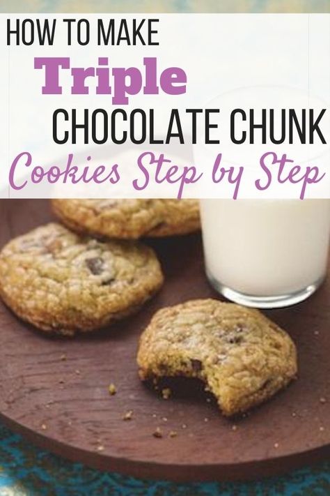 Triple Chocolate Chunk Cookies Recipe Jimmy Johns Cookie Recipe, Chocolate Chunk Cookies Recipe, Chunk Cookies Recipe, Chocolate Chunk Cookie Recipe, Craft Chocolate, Triple Chocolate Cookies, Jimmy Johns, Favorite Cookie Recipe, Chocolate World