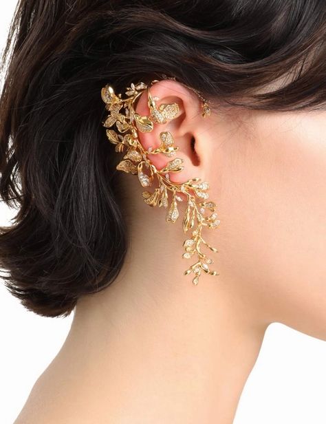 Women's Ready To Wear Clothing & Fashion | ZIMMERMANN Jasmine Wedding, Ear Cuff Gold, Types Of Ear Piercings, Delicate Jewellery, Soft Dramatic, Gold Earrings Wedding, Gold Ear Cuff, Ear Cuff Earings, Classy Jewelry