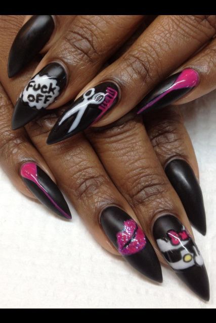 Stiletto nails by Gina Gel Nail Products, Matte Pink Nails, Artistic Nails, Hand Candy, Diva Nails, Nail Art Designs Summer, Lovely Nails, Nails Only, Toe Nail Designs