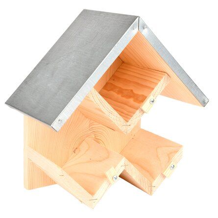 EsschertDesign Triple Peanut Butter House with Lock Hopper Bird Feeder | Wayfair Peanut Butter Bird Feeder, Peanut Bird Feeder, Galvanized Metal Roof, Bird Suet, Sweet Pea Plant, Bird Feeder Plans, Wooden Bird Feeders, Peanut Butter Jar, Bird Box