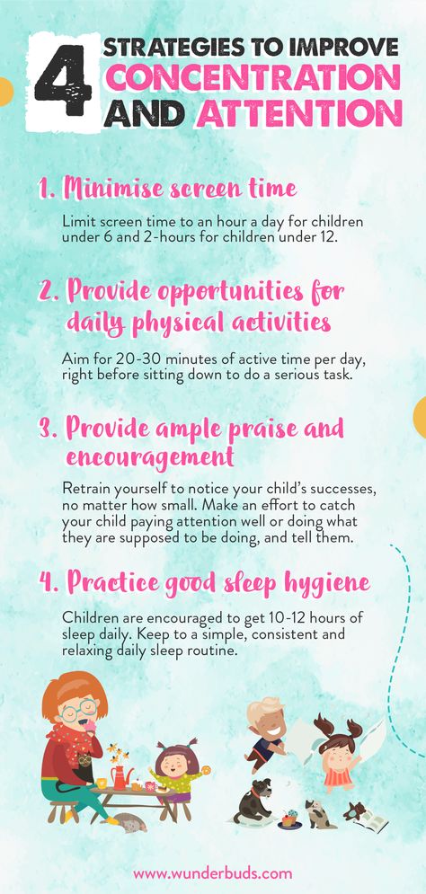 Concentration is like a muscle that requires regular exercise to strengthen. Some kids are born “stronger” in this area than others, but all kids can learn strategies and engage in practices that help improve their ability to focus and sustain their attention. Here are 4 strategies to try with your child to improve his / her attention span! Concentration Activities, Help Kids Focus, Limiting Screen Time, Learning Stations, Home Remedy For Cough, Natural Health Care, Cold Home Remedies, Natural Cough Remedies, Kids Focus