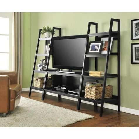 Cool 20+ Amazing Wooden TV Stand Ideas You Can Build In A Weekend Tv Fireplace, Storage Entertainment Center, Tv Ideas, Tv Stand Designs, Diy Tv Stand, Wooden Tv Stands, Tv Stand With Storage, Ladder Bookcase, Living Room Tv