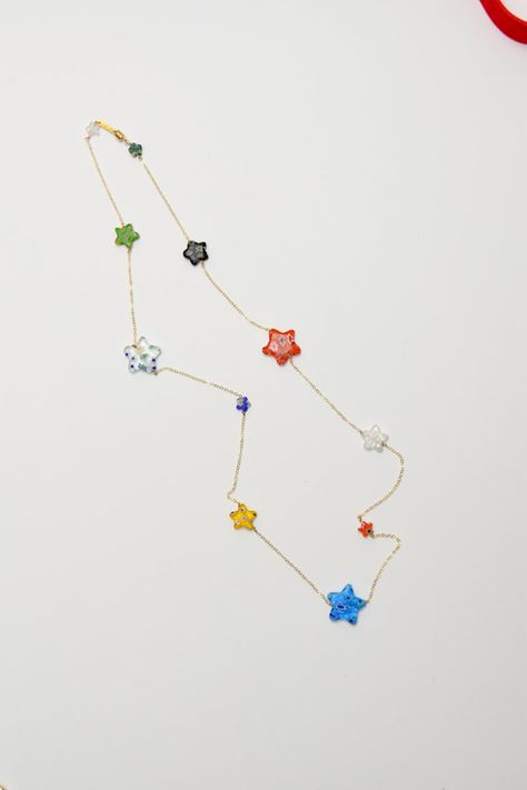 STAR OF THE SHOW Necklace – ARGI DANELI Piercing Inspo, The Bling Ring, Star Beads, Outfit Challenge, Handmade Glass Beads, Dope Jewelry, Funky Jewelry, Jewelry Lookbook, Dream Jewelry