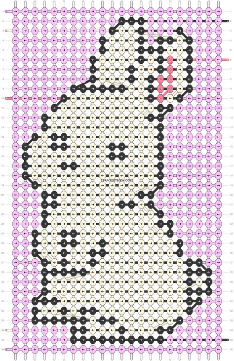 Alpha pattern #132897 | BraceletBook Rabbit Bracelet Pattern, Bunny Alpha Pattern, Alpha Pattern, Alpha Patterns, Rodents, Friendship Bracelet Patterns, Bunny Rabbit, Bracelet Patterns, Friendship Bracelet