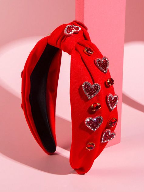 Red  Collar  Polyester   Embellished   Women Accessories Valentines Hair Accessories, Race Dress, Valentines Hair, Valentine Hair, Hair Acessories, Dresses For The Races, African Dresses Modern, Candy Crafts, Handmade Headbands