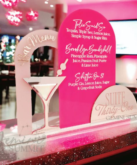 Girly Bar, Confetti Sign, Cocktail Party Decor, Acrylic Bar, Bar Signage, Martini Bar, Cocktails Bar, Birthday Brunch, Glass Bar