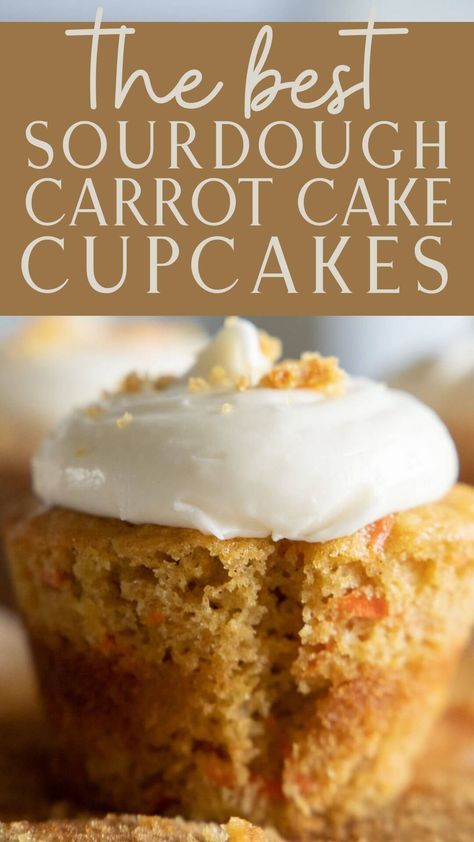 Make these easy sourdough carrot cake cupcakes today! These use sourdough discard to create moist, flavorful carrot cupcakes. King Arthur Flour Recipes, Healthy Easter Recipes, Easter Food Appetizers, Quick Baking, Sourdough Starter Discard Recipe, Moist Carrot Cakes, Healthy Easter, Cupcakes With Cream Cheese Frosting, Sweet Carrot