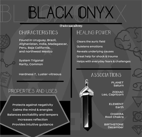 The onyx stone is one of the most important black gemstones for your spiritual and meditative practices. #witchcraft #crystals #wiccan #witchyvibes #witchythings #witch #spirituality #meditation #witchlife #nature Onyx Meaning, Capricorn Element, Witchcraft Crystals, Black Gemstones, Witch Spirituality, Earth Gift, Spirit Board, Onyx Crystal, Crystals Healing Properties