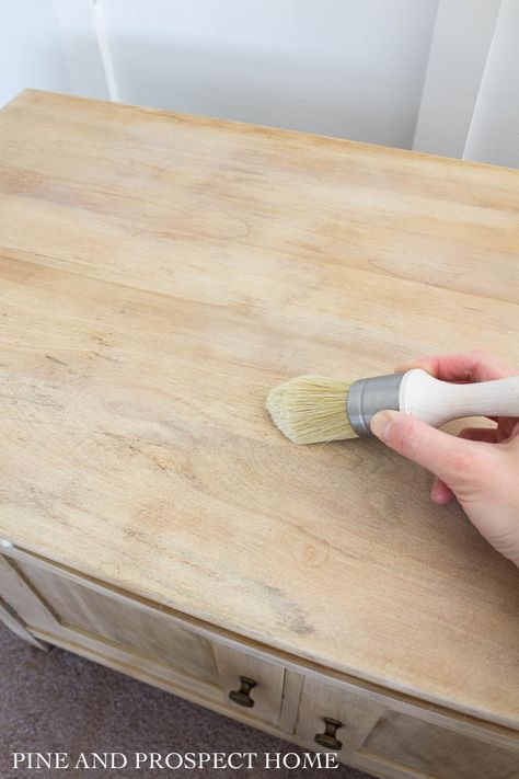 DIY Rustic Raw Wood Finish Process - Pine and Prospect Home How To Strip Paint, Strip Paint, Raw Wood Furniture, Muebles Shabby Chic, Stripping Furniture, Stripping Paint, Bleached Wood, Pine Furniture, Furniture Rehab