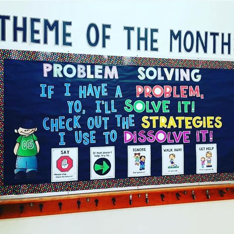 Problem Solving is my FAVORITE Theme of the Month bulletin board! Why? Because my love for "Ice, Ice Baby!" will never die! ❤ Is the song stuck in your head now?  Problem Solving posters are FREE from @thisreadingmama's blog.  Bulletin board set is in my store!  Link in profile: https://www.teacherspayteachers.com/Product/Problem-Solving-PBIS-Bulletin-Board-3261774 School Counselor Bulletin Boards, Counselor Bulletin Boards, Pe Bulletin Boards, School Counseling Bulletin Boards, Counseling Bulletin Boards, Adulting Tips, Elementary Bulletin Boards, School Social Worker, Class Displays