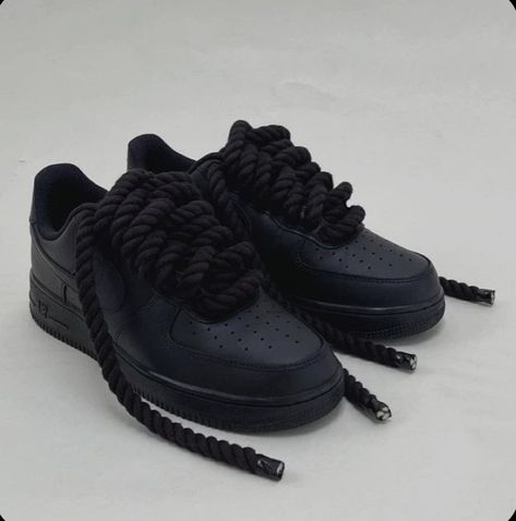 Custom Nike Air Force 1, Custom Nike Air Force, Air Force 1 Sneakers, Custom Nike, Black Rope, Nike Air Force 1, Air Force 1, Nike Air Force, Air Force