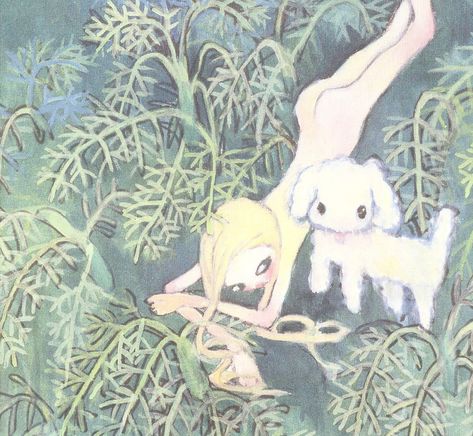 Aya Takano, A Girl, Trees, Dogs, Art