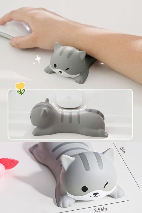 Wrist Support Keyboard, Kawaii Office Supplies, Cute Computer Mouse, Cat Keyboard, Mousepad Design, Kawaii Office, Mouse For Laptop, Elbow Pad, Mouse Wrist Rest