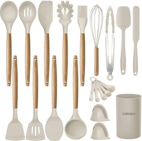 Plastic Kitchen Utensils, Monochrome Kitchen, Silicone Cooking Utensils, Must Have Kitchen Gadgets, Silicone Kitchen Utensils, Silicon Utensils, Tongs Kitchen, Cooking Utensils Set, Spatula Set