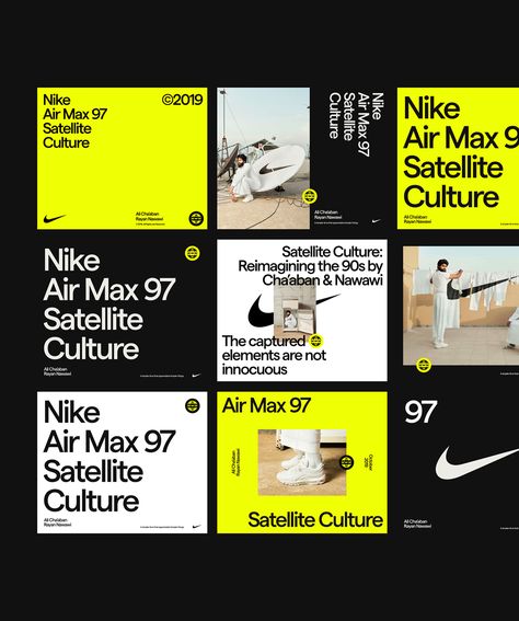 Nike Air Max 97—Satellite Culture on Behance W Typography, Banner Web, Desain Editorial, Social Media Design Inspiration, Social Media Design Graphics, Website Branding, Instagram Design, Nike Air Max 97, Corporate Design