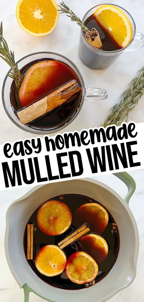 This classic mulled wine recipe combines bold red wine with brandy, orange slices, maple syrup, and whole spices for a warm and comforting drink that’s delightful to sip on during the holidays and winter season. Sweet Mulled Wine Recipe, Easy Mulled Wine Recipe, Mulled Wine Recipe Crockpot, Mulled Wine Recipe Easy, Red Wine Recipes, Homemade Mulled Wine, Red Wine Recipe, Mulled Wine Recipe, Whole Spices