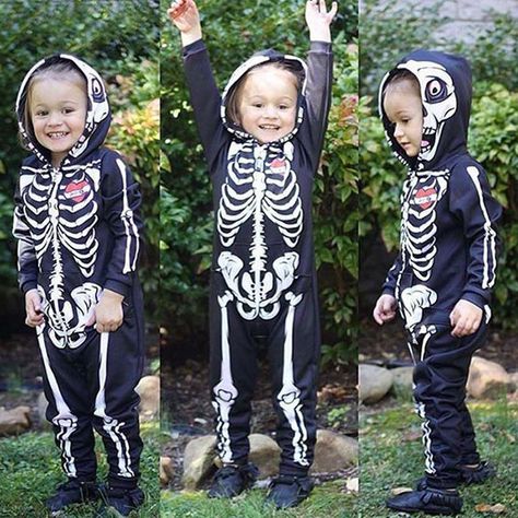 Zipper Outfit, Skeleton Baby, Playsuits Outfit, Baby Boy Halloween, Baby Kostüm, Horror Costume, Jumpsuit Outfits, Cute Skeleton, Jumpsuit For Kids