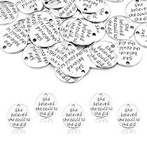 Diy Message, She Believed She Could, Bracelet Charms, Motivational Messages, Jewelry Making Charms, Inspirational Message, Round Pendant, Scrapbooking Projects, Fashion Jewelry Necklaces