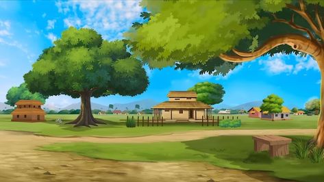 2d animation cartoon village background ... | Premium Photo #Freepik #photo #house #home #sky #nature Cartun Background Village, Village House Design Cartoon, Cartoon Village House Background, Cartoon Baground Village, Cartoon Village Background 3d Video, Village Background Images, Village Animation Background, Cartoon Background Photo, 2d Village Background