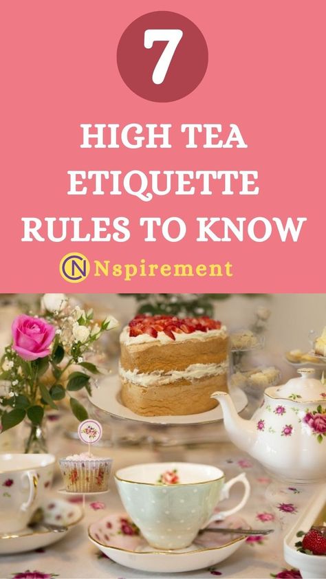 High tea was one of the ways for aristocrats and royal families in the British tradition to relax while seated on luxurious high chairs and tables. Hence the name “high tea.” Conventionally, high tea was served between 5 and 7 p.m. It included serving hot tea with pickled fish, cold meats, potato salads, bread, tea cakes, and tarts. British Tea Time, English High Tea, Pickled Fish, High Tea Food, Tea Etiquette, Royal Tea Parties, Etiquette Rules, Potato Salads, English Tea Party